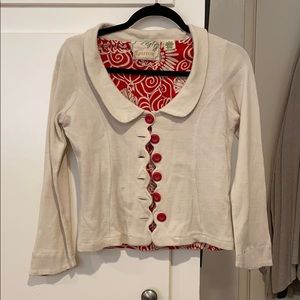 ANTHROPOLOGIE Sparrow cream and red jacket